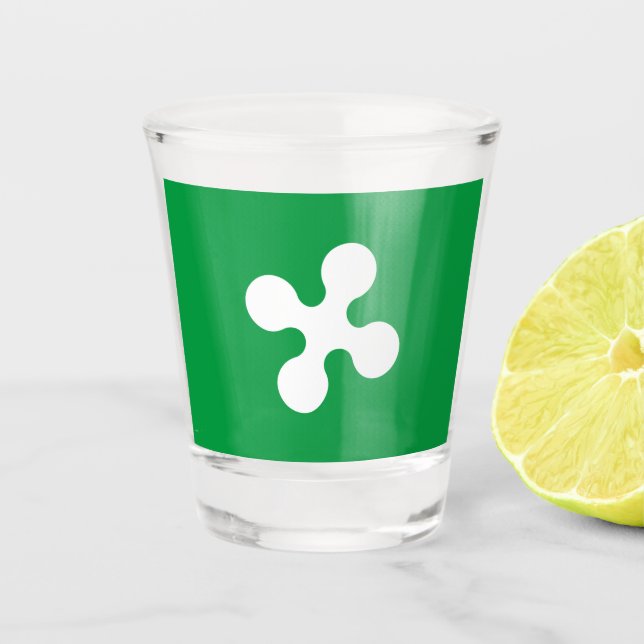 Flag of Lombardia (Italy)  Shot Glass (Front)