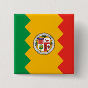 Flag of Los Angeles (California, USA) 15 Cm Square Badge