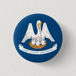 Flag of Louisiana 3 Cm Round Badge