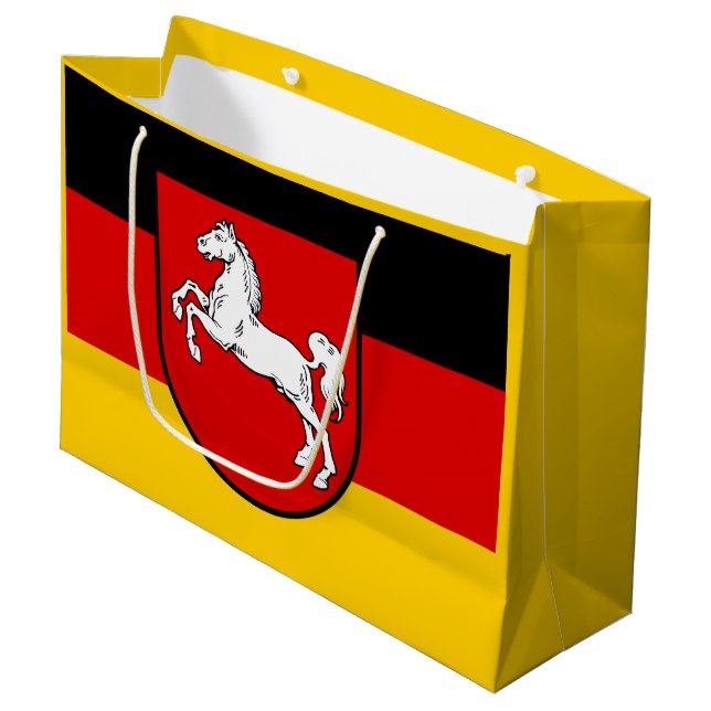 Flag of Lower Saxony Large Gift Bag (Front Angled)