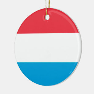 Flag of Luxembourg Ceramic Tree Decoration