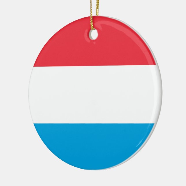 Flag of Luxembourg Ceramic Tree Decoration (Left)