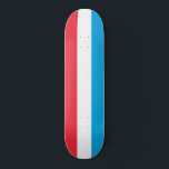 Flag of Luxembourg Skateboard<br><div class="desc">This design features the national flag of Luxembourg (officially the Grand Duchy of Luxembourg), which is a landlocked country in Western Europe. It is bordered by Belgium to the west and north, Germany to the east and France to the south. The capital of Luxembourg is Luxembourg City, which is one...</div>