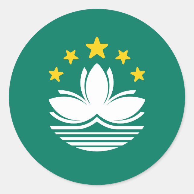 Flag of Macau Classic Round Sticker (Front)