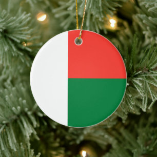 Flag of Madagascar (African Country) Ceramic Tree Decoration