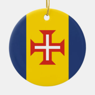 Flag of Madeira, Portugal Ceramic Tree Decoration