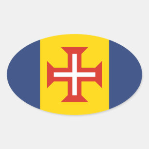 Flag of Madeira, Portugal Oval Sticker