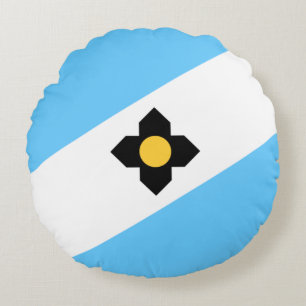 Flag of Madison, Wisconsin Round Cushion