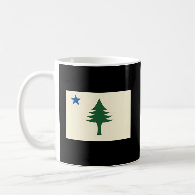 Flag Of Maine 1901 Maine State Flag E Tree State Coffee Mug (Left)