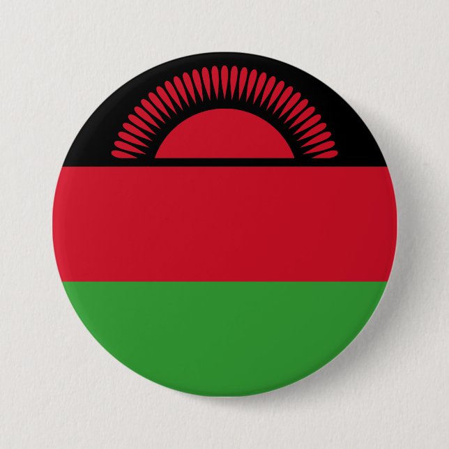 Flag of Malawi 7.5 Cm Round Badge (Front)