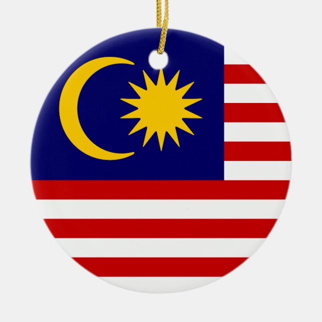 Flag of Malaysia Ceramic Tree Decoration (Front)
