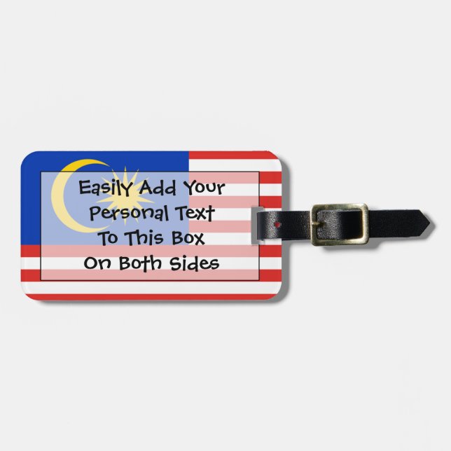 Flag of Malaysia Easy ID Personal Luggage Tag (Front Horizontal)