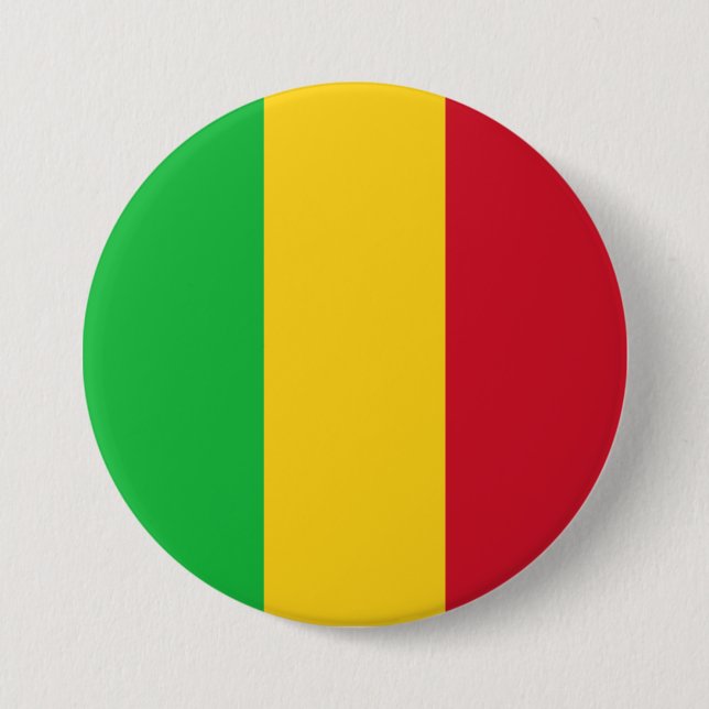 Flag of Mali 7.5 Cm Round Badge (Front)