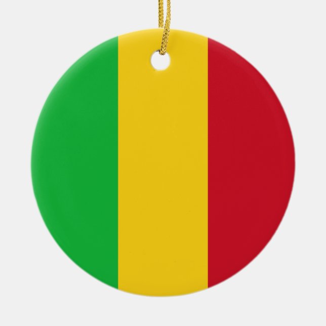 Flag of Mali Ceramic Tree Decoration (Front)