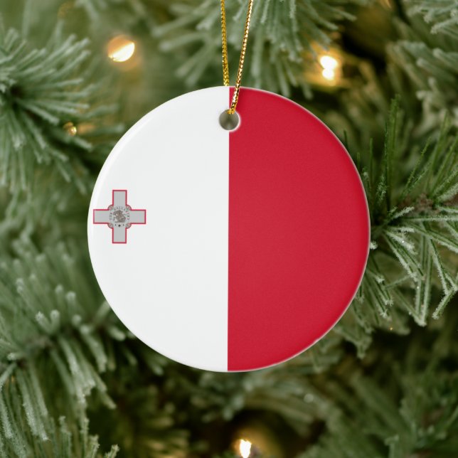 Flag of Malta Ceramic Tree Decoration (Tree)