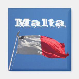 Flag of Malta waving on wind travel souvenir  Magnet