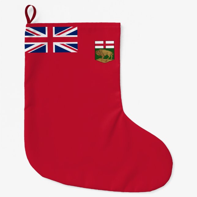 Flag of Manitoba Large Christmas Stocking (Front)