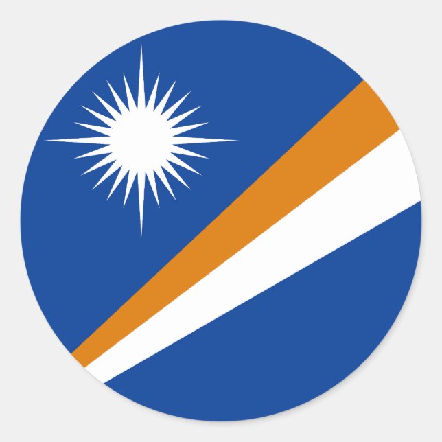 Flag of Marshall Islands Classic Round Sticker (Front)