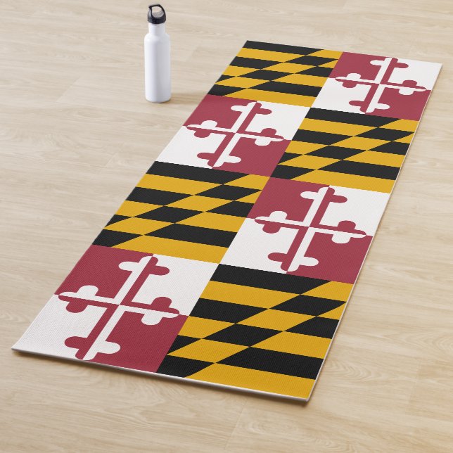 Flag of Maryland (US State) Yoga Mat (In Situ)