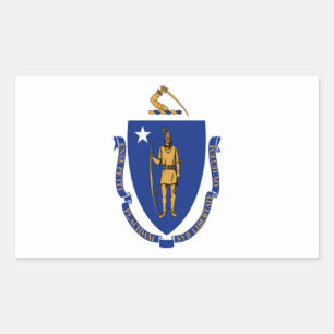 Flag of Massachusetts Rectangular Sticker