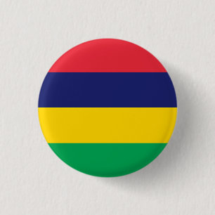 Flag of Mauritius 3 Cm Round Badge