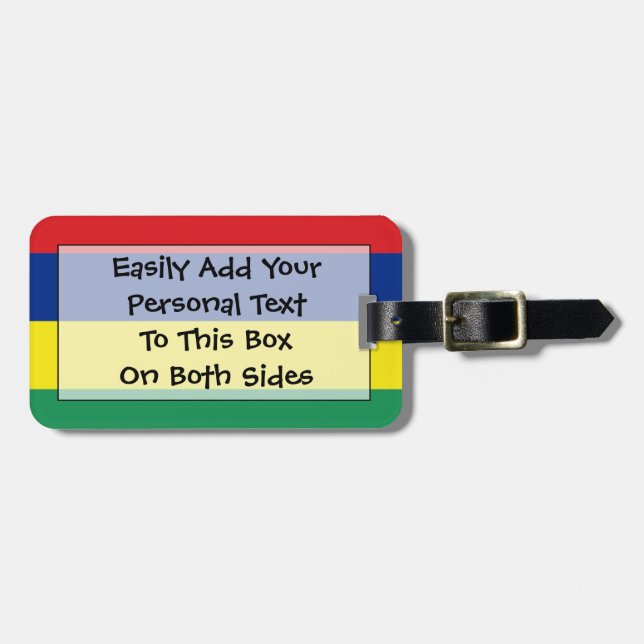 Flag of Mauritius Personal Easy ID Luggage Tag (Front Horizontal)