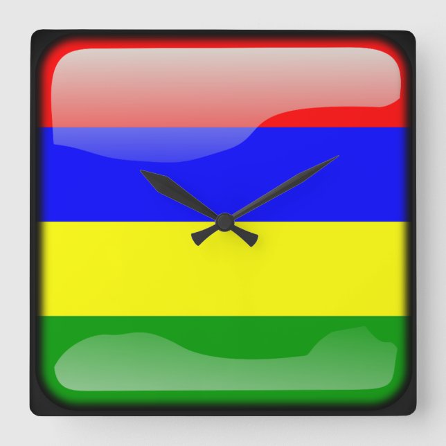 Flag of Mauritius Square Wall Clock (Front)