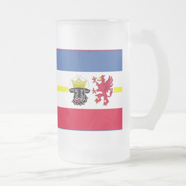 Flag of Mecklenburg-Western Pomerania Frosted Glass Beer Mug (Right)