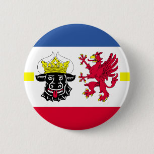 Flag of Mecklenburg-Western Pomerania Pinback Butt 6 Cm Round Badge