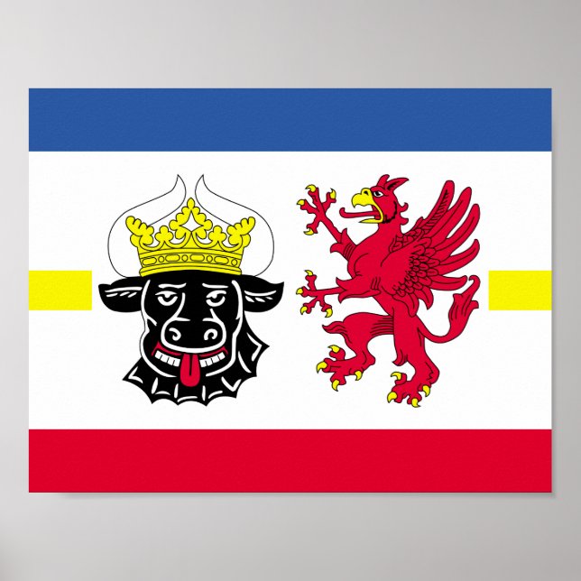 Flag of Mecklenburg-Western Pomerania Poster (Front)