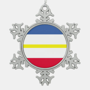 Flag of Mecklenburg-Western Pomerania Snowflake Pe Snowflake Pewter Christmas Ornament