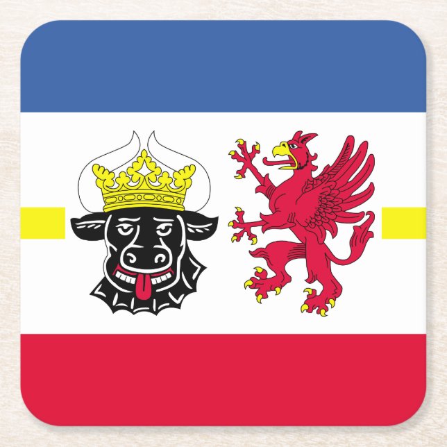 Flag of Mecklenburg-Western Pomerania Square Paper Square Paper Coaster (Front)