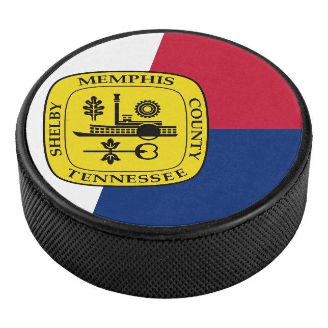 Flag of Memphis, Tennessee Hockey Puck (3/4)