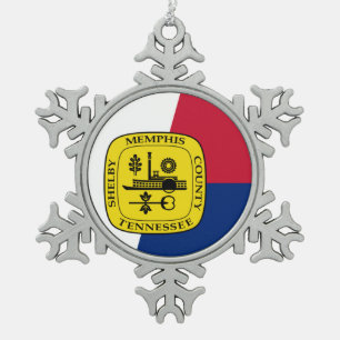 Flag of Memphis, Tennessee Snowflake Pewter Christ Snowflake Pewter Christmas Ornament