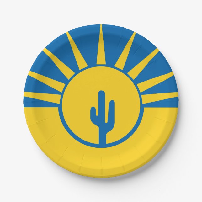 Flag of Mesa, Arizona Paper Plates (Front)