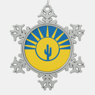 Flag of Mesa, Arizona Snowflake Pewter Christmas O Snowflake Pewter Christmas Ornament