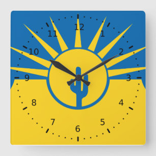 Flag of Mesa, Arizona Square Wall Clock