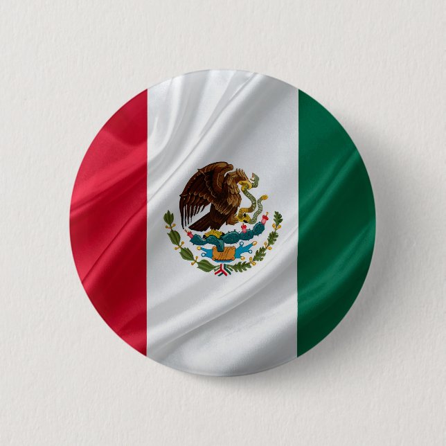 Flag of mexico 6 cm round badge (Front)