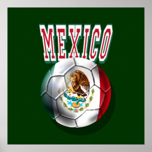Flag of Mexico ball with Mexico worded logo gifts Poster