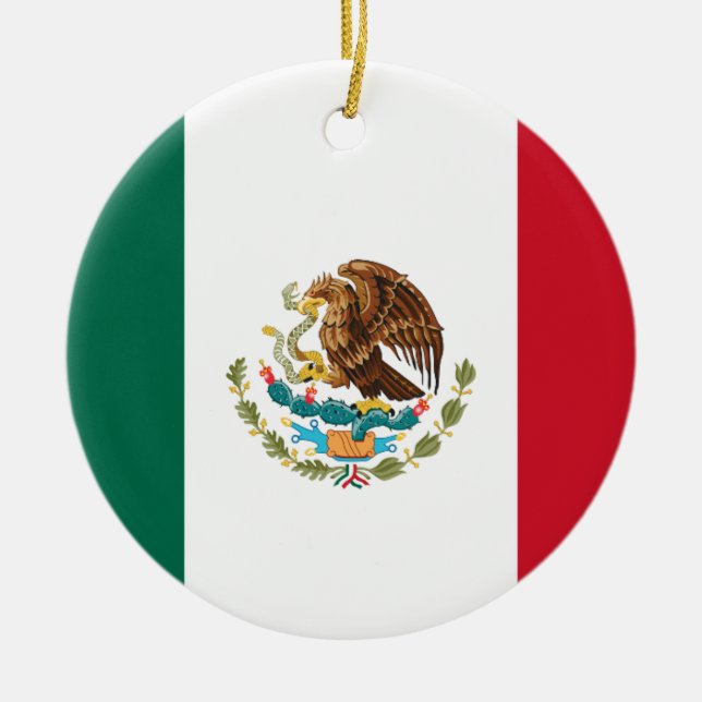 Flag of Mexico Ceramic Tree Decoration (Front)