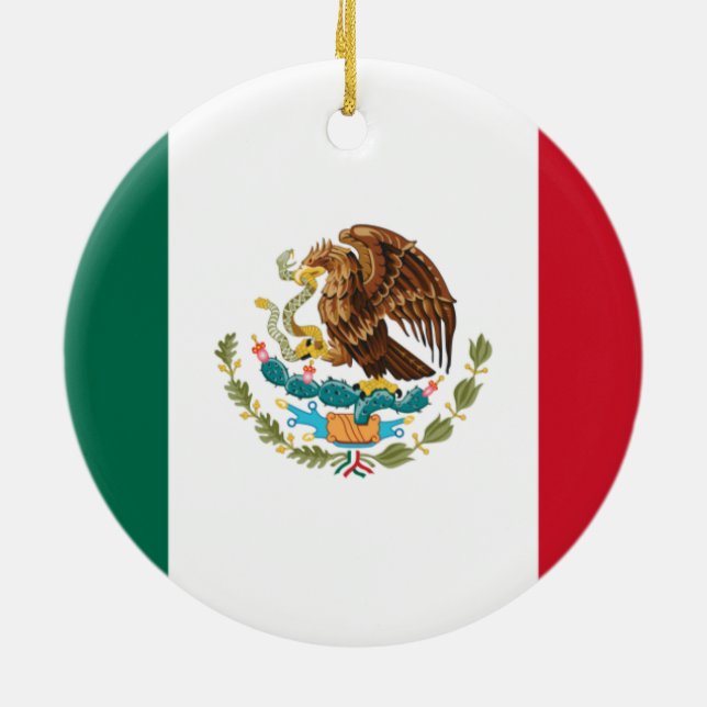 Flag of Mexico Ceramic Tree Decoration (Back)
