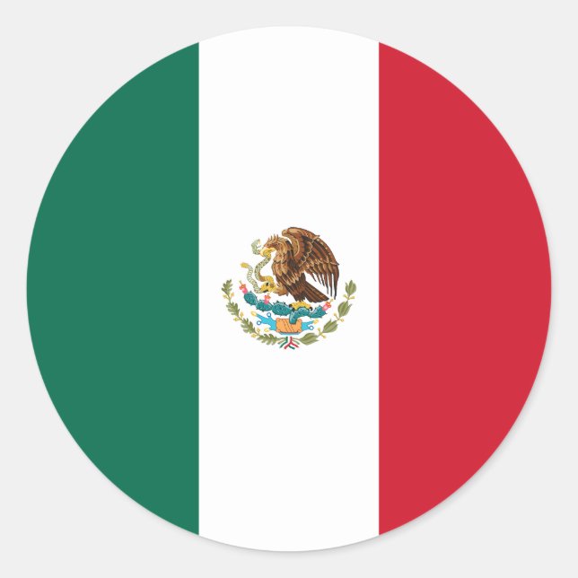 Flag of Mexico Classic Round Sticker (Front)