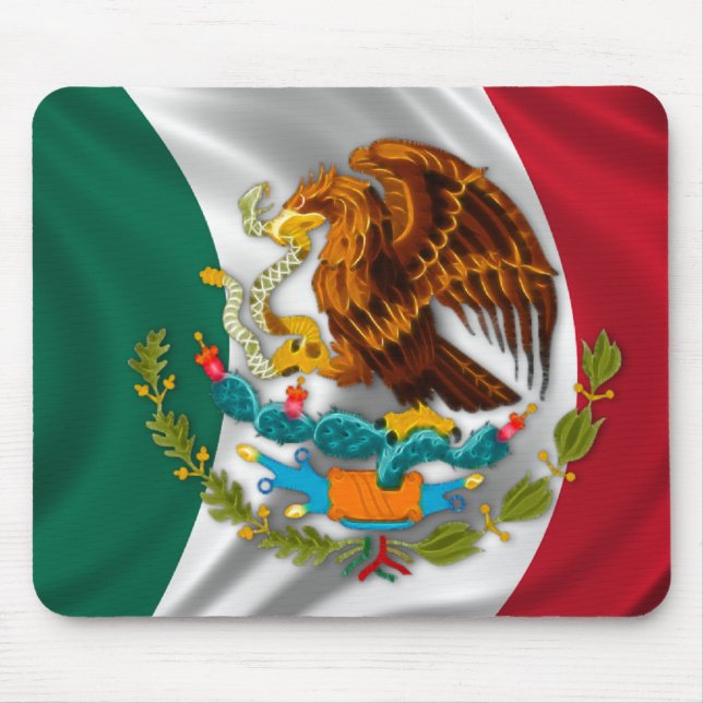 Flag of Mexico, Coat of Arms Mouse Mat (Front)