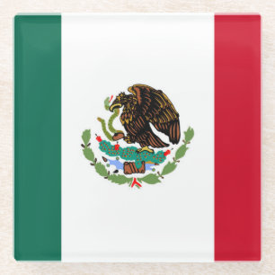 Flag of Mexico Glass Coaster