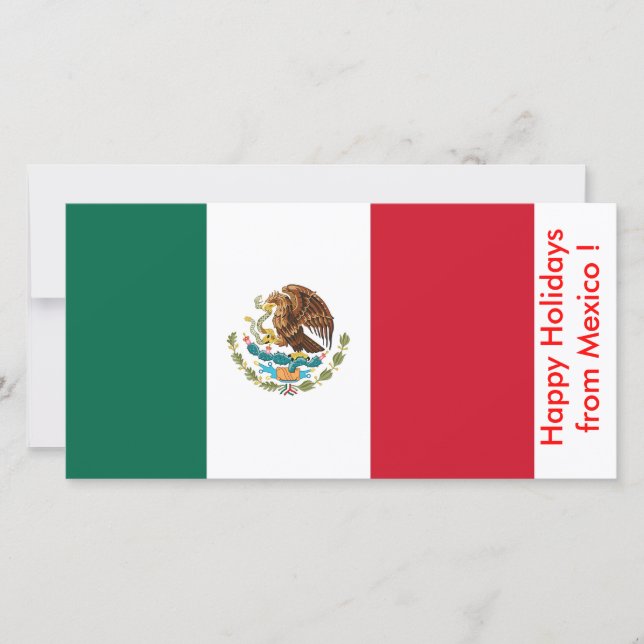 Flag of Mexico, Happy Holidays from Mexico Holiday Card (Front)