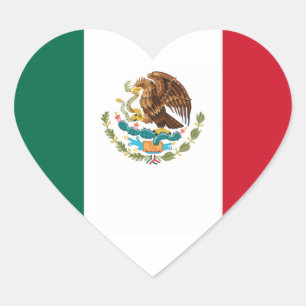 Flag of Mexico Heart Sticker