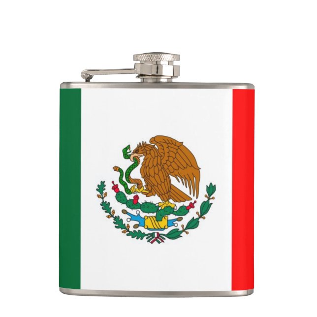 Flag of Mexico Hip Flask (Front)