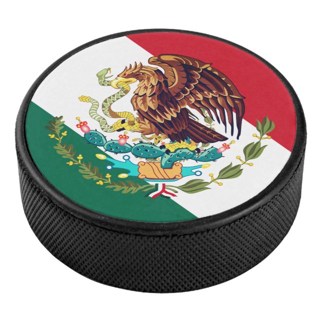 Flag of Mexico Hockey Puck (3/4)