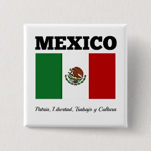 Flag of Mexico, labelled 15 Cm Square Badge