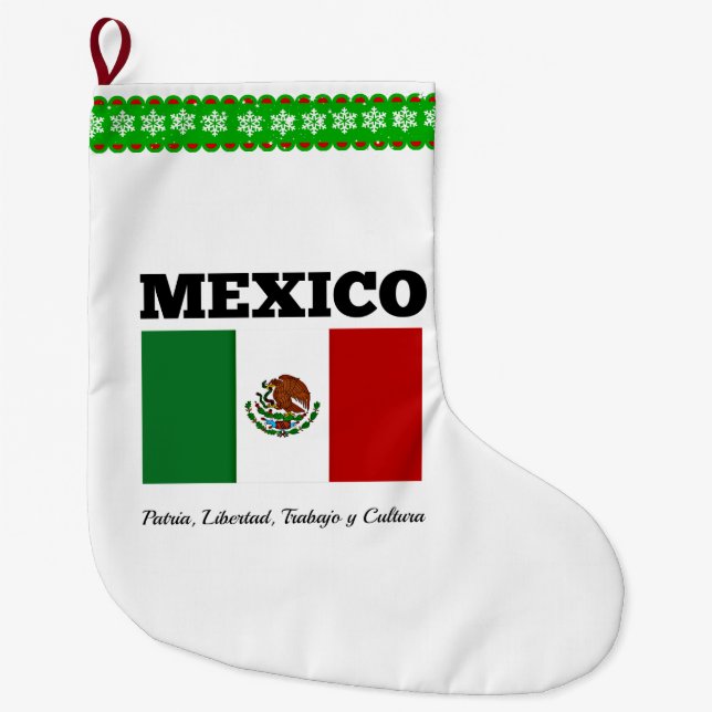 Flag of Mexico Large Christmas Stocking (Front)